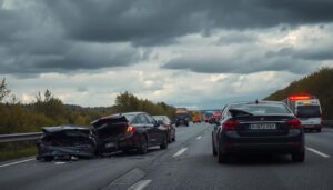 wypadek samochodowy na autostradzie w niemczech