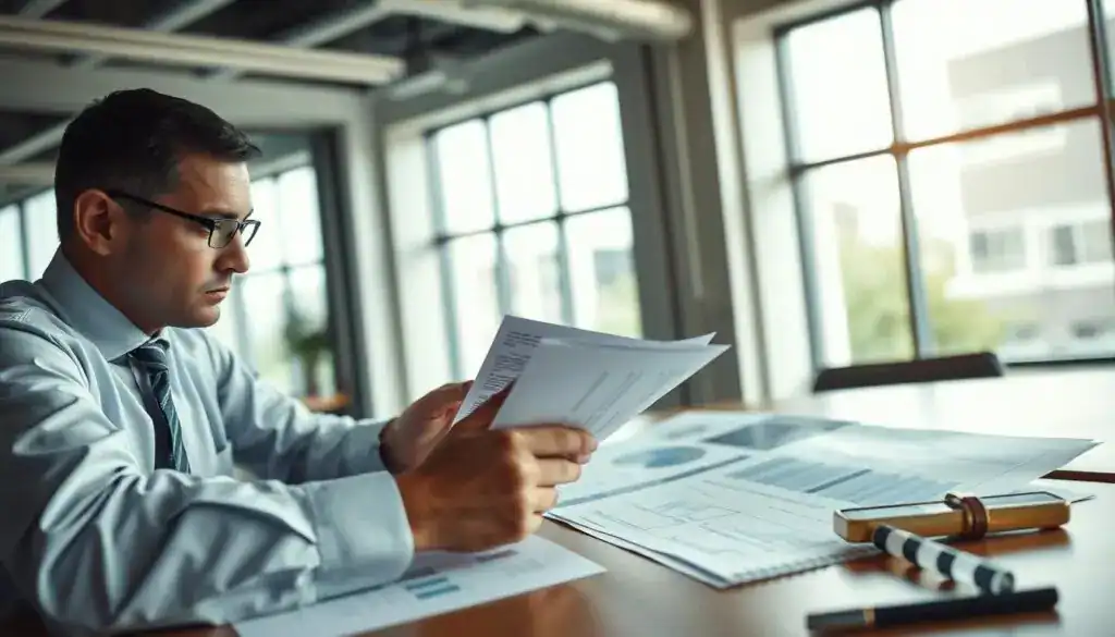 A close-up scene in a modern office environment, depicting a serious discussion between two professionals assessing an insurance claim. The foreground features a focused insurance adjuster in formal attire, analyzing detailed documents with a laptop open beside them. The middle ground shows an array of detailed charts and graphs on a meeting table, emphasizing the complexity of claim evaluations. In the background, large windows allow natural light to filter in, creating a bright and professional atmosphere. The overall mood is tense yet analytical, highlighting the scrutiny and challenges of damage assessment. Use soft, even lighting to enhance clarity and ensure all elements are professionally presented.