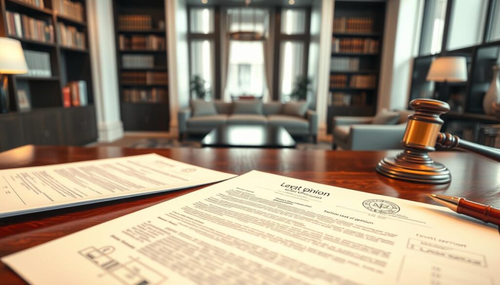 A close-up view of a technical expert's private opinion document juxtaposed with a formal court document, displayed on a polished wooden desk. In the foreground, the expert opinion, featuring detailed technical annotations and diagrams, lies neatly organized next to the legal document, which is stamped with an official seal. The middle ground reveals a stylish, well-lit office space, with modern furnishings and bookshelves filled with legal texts, enhancing the atmosphere of professionalism. Soft, warm lighting casts gentle shadows, creating a serious yet inviting mood. The camera angle is slightly tilted from above, emphasizing both documents while maintaining focus on their intricate details. A close-up view of a technical expert's private opinion document juxtaposed with a formal court document, displayed on a polished wooden desk. In the foreground, the expert opinion, featuring detailed technical annotations and diagrams, lies neatly organized next to the legal document, which is stamped with an official seal. The middle ground reveals a stylish, well-lit office space, with modern furnishings and bookshelves filled with legal texts, enhancing the atmosphere of professionalism. Soft, warm lighting casts gentle shadows, creating a serious yet inviting mood. The camera angle is slightly tilted from above, emphasizing both documents while maintaining focus on their intricate details.